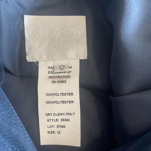 WToo Watters Navy Chiffon Floor Length Dress - Picture 5 of 6